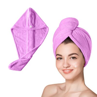 5 Pack Microfiber Hair Towel,Hair Turbans for Wet Hair,Super Absorbent Microfiber Hair Towel for Curly Hair,Head Towel to Dry Hair Quickly (Light Purple)