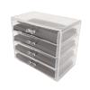 Ylwxzenith Acrylic Jewelry Organizer with Four Layers, Transparent Design, Ideal for Dressing Table and Desk, Store Makeup and Accessories Neatly view 1