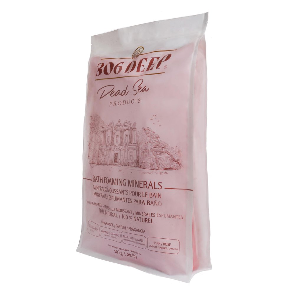 306 Deep Dead Sea Bath Salts Foaming Minerals - Pink Dead Sea Coarse Mineral for Soaking with Lavender Essential Oils, Alternative to Magnesium Flakes and Epsom Salt, Relaxing Bath Products