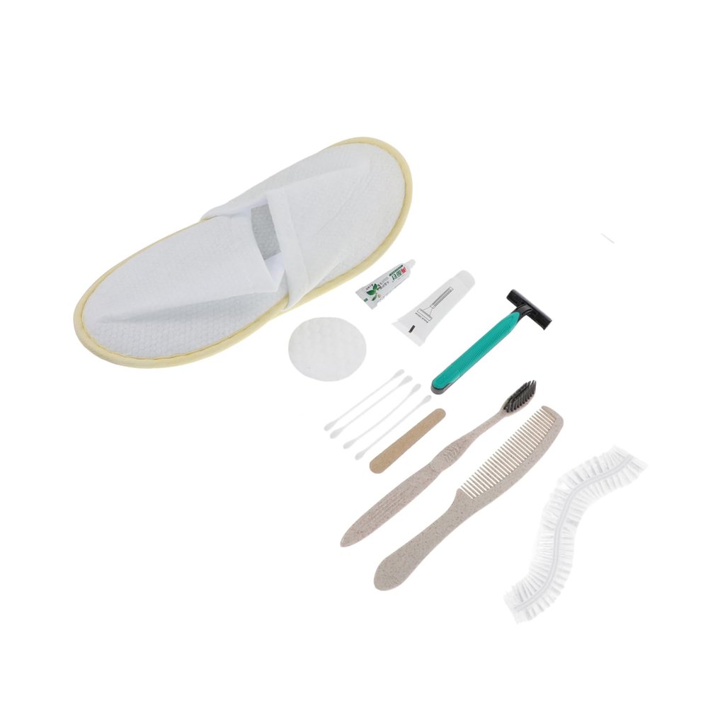WOFASHPURET 1set Disposable Personal Cleaning Kit Travel Essentials for Hotels Guesthouses Toothbrush Shaving Slippers Cap Care Bag Compact Lightweight Toiletries for Men Women