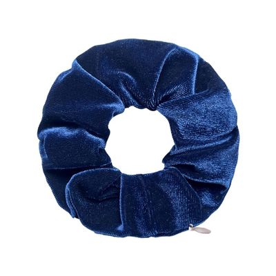 20Pcs Velvet Pocket Scrunchie with Hidden Zipper, 4.3 - Inch Multiple Colors Hair Tie for All Hair Types and Textures for Party Favors, Key Bags, Purses (Navy Blue)