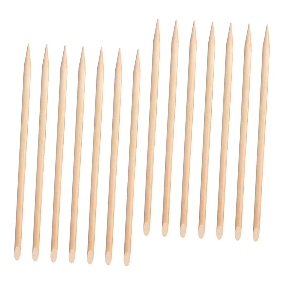 CALLARON 100pcs Wood Nail Sticks Instant Cuticle Remover for Nail Art Manicure Pedicure Supplies