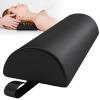 Noverlife Half Round Massage Table Bolster Pillow with Strap Handle, 17 x 6 x 4 in PU Leather Semi-Round Bolster Pillow for Neck, Under Knee Ankles Pain Relief Half Moon Knee Bolster for Massage Table view 1