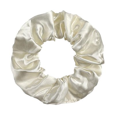 14 Pcs Satin Cloth Hair Scrunchies, 3.94 Inch Elastic Ponytail Clips, Elastic Curly Hair Ties and Ropes for Women Hair Accessories, Party, Holiday Dress Accessories (Off - White)