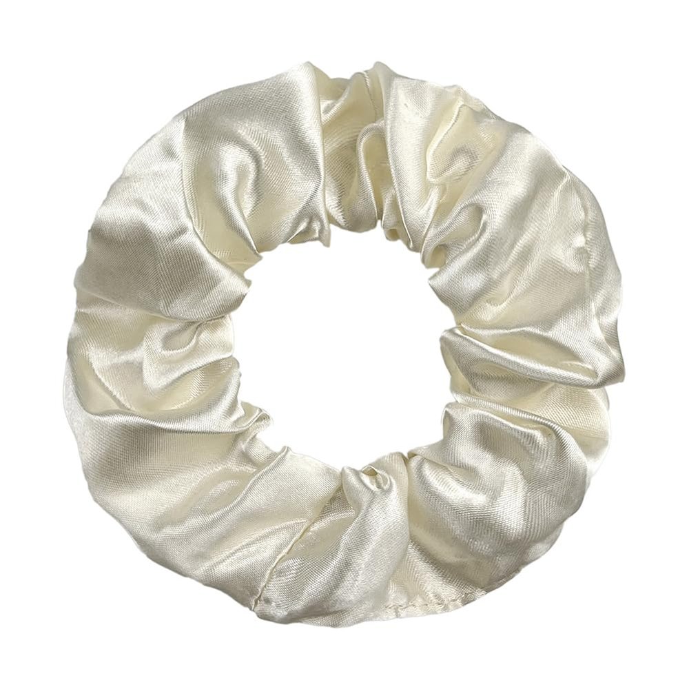 14 Pcs Satin Cloth Hair Scrunchies, 3.94 Inch Elastic Ponytail Clips, Elastic Curly Hair Ties and Ropes for Women Hair Accessories, Party, Holiday Dress Accessories (Off - White)