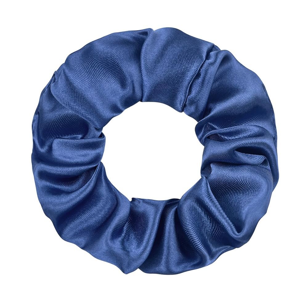 30 Pcs Satin Cloth Hair Scrunchies, 3.94 Inch Elastic Ponytail Clips, Elastic Curly Hair Ties and Ropes for Women Hair Accessories, Party, Holiday Dress Accessories (Navy Blue)