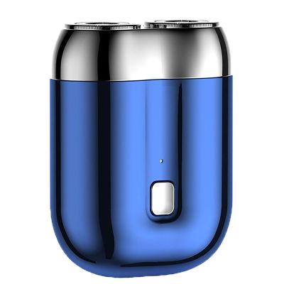 Mini Dual-Head Electric Shaver, Upgraded Pocket Shaver USB Shavers, Mini Portable Electric Shavers, Washable Double Head Razor, for Home, Car (Blue)