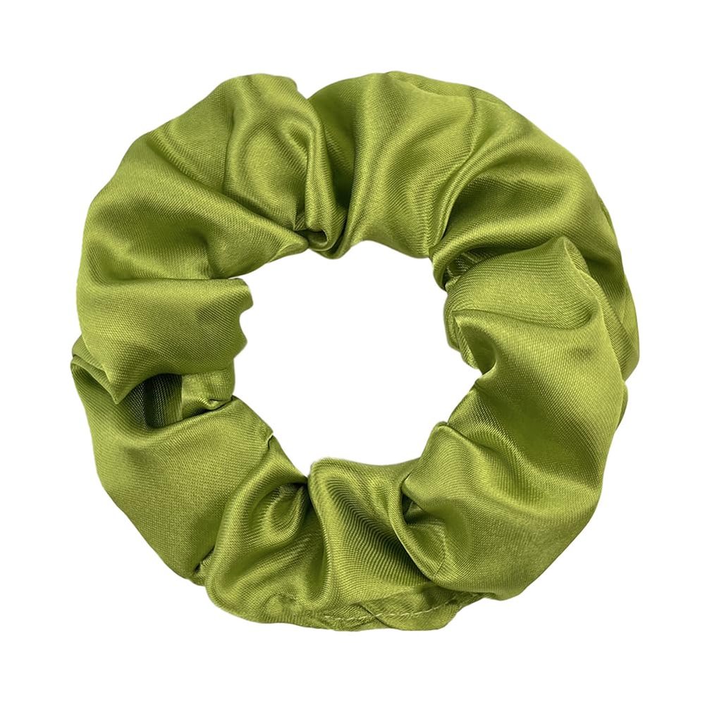 14 Pcs Satin Cloth Hair Scrunchies, 3.94 Inch Elastic Ponytail Clips, Elastic Curly Hair Ties and Ropes for Women Hair Accessories, Party, Holiday Dress Accessories (Matcha Green)