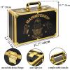 Goaste Professional Barber Supplies Case, 15.7" Barber Carrying Case with Code Lock, Double Layer Hairdresser Tool Box Organizer, Portable Travel Carrying Cases for Hair Stylist & Pet Groomer (Gold) view 2