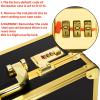 Goaste Professional Barber Supplies Case, 15.7" Barber Carrying Case with Code Lock, Double Layer Hairdresser Tool Box Organizer, Portable Travel Carrying Cases for Hair Stylist & Pet Groomer (Gold) view 4