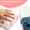 Half Round Massage Bolster for Neckrest, 14 x 6 x 3 in PU Leather Neck Pillow with Strap Handle, Comfortable Half Moon Bolster Pillow for Legs Under Knees Back Pain Relief Massage Table Bolsters, Blue view 3