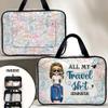 Acalpa Personalized Toiletry Bag - Gift For Traveling Lovers, Besties, Family - Just A Girl Who Loves Traveling (All My Travel Stuff) view 2