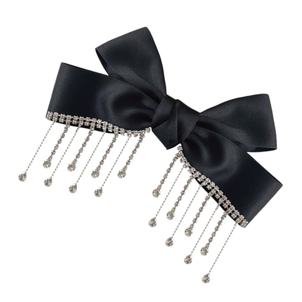 CALLARON Elegant Bow Hairpin for Women Rhinestone Hair Bow Clip Hair Barrette Tassel