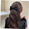 CALLARON Elegant Bow Hairpin for Women Rhinestone Hair Bow Clip Hair Barrette Tassel view 3