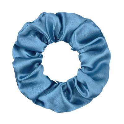 30 Pcs Satin Cloth Hair Scrunchies, 3.94 Inch Elastic Ponytail Clips, Elastic Curly Hair Ties and Ropes for Women Hair Accessories, Party, Holiday Dress Accessories (Black Blue)