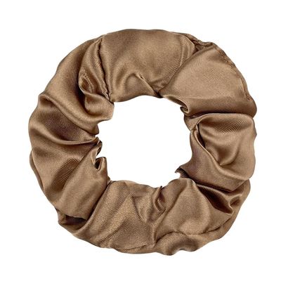 30 Pcs Satin Cloth Hair Scrunchies, 3.94 Inch Elastic Ponytail Clips, Elastic Curly Hair Ties and Ropes for Women Hair Accessories, Party, Holiday Dress Accessories (Caramel Color)