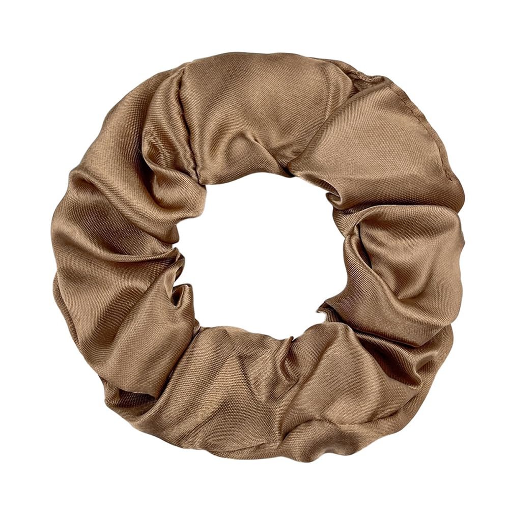 30 Pcs Satin Cloth Hair Scrunchies, 3.94 Inch Elastic Ponytail Clips, Elastic Curly Hair Ties and Ropes for Women Hair Accessories, Party, Holiday Dress Accessories (Caramel Color)