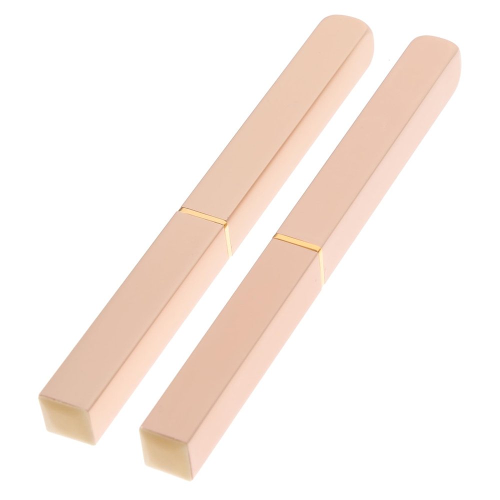 BIUDECO 2pcs Portable Retractable Lip Brush Double-sided Telescopic Nylon Fiber Makeup Brush for Travel and Daily Use
