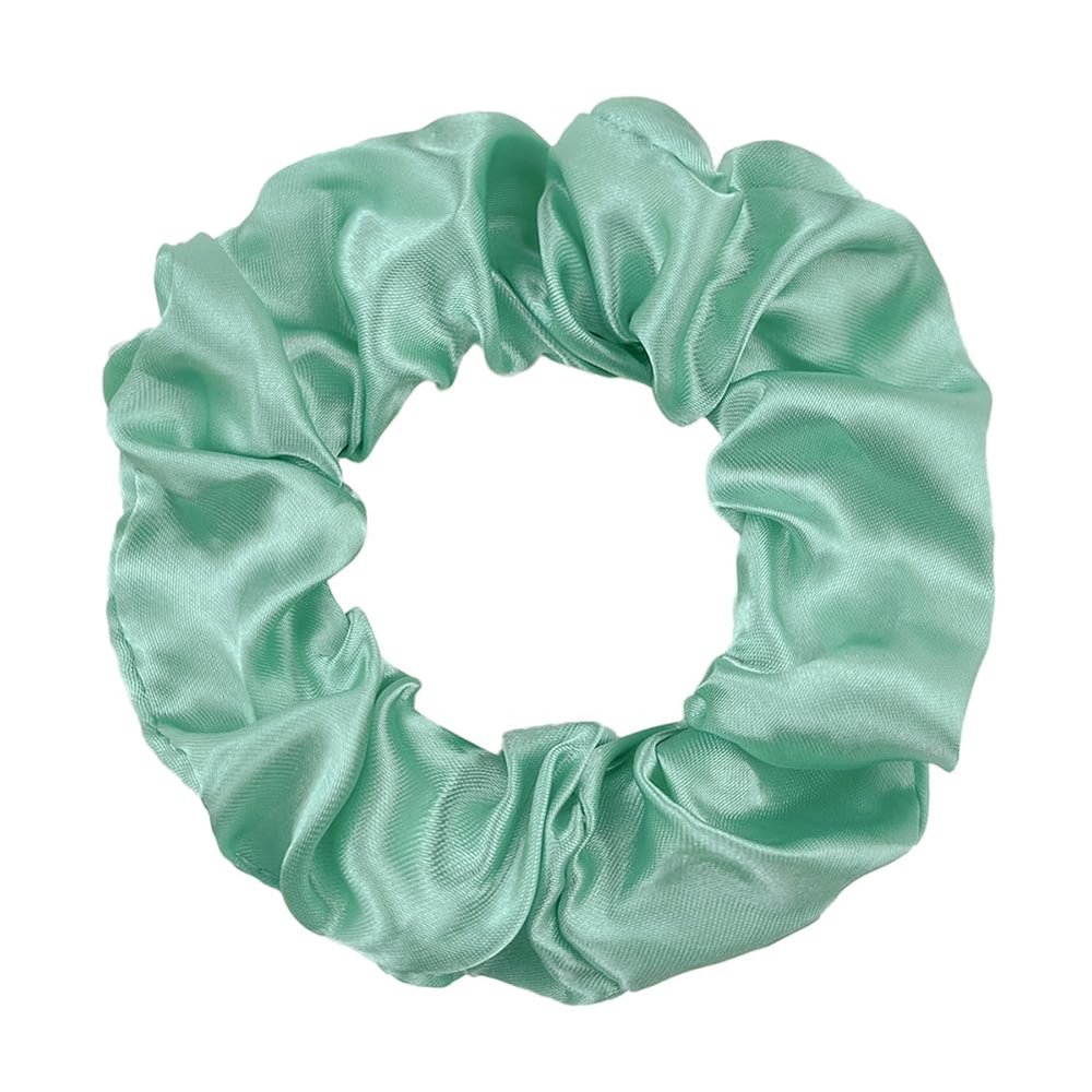 14 Pcs Satin Cloth Hair Scrunchies, 3.94 Inch Elastic Ponytail Clips, Elastic Curly Hair Ties and Ropes for Women Hair Accessories, Party, Holiday Dress Accessories (Cyan)