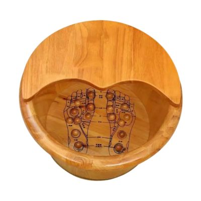 AFXGUSD Wood Foot Bath Tub Footbath Basin Deep Foot Soak Bucket with Massage Foot Wash Bucket Foot Soaking Tub for Home Foot SPA