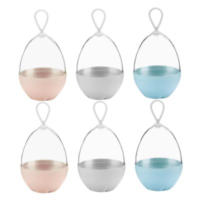 BRIGHTFUFU 6pcs Beauty Egg Storage Box Dustproof Makeup Organizer Kaboodle Case Travel Toiletry