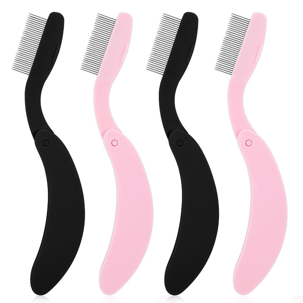 Mabor 4 Pcs Eyelash Separator Tool Eyelash Comb Folding Eye lash Brush Separator Lash Comb for Eye lash Makeup Brush