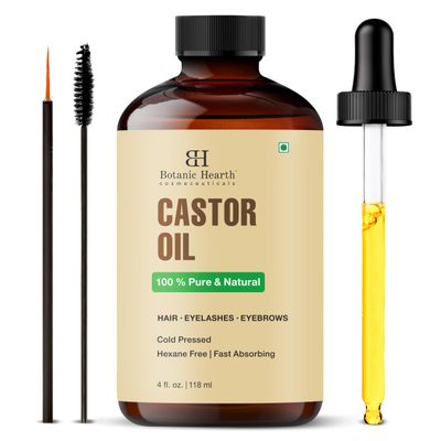 Botanic Hearth Hair Oil for Hair Growth | Strengthening Dry, Frizzy, Damaged Hair & Scalp Treatment | No Parabens or Harmful Sulfates | All Hair Types | Castor Hair Oil - 4 Fl Oz