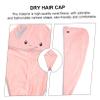 WOFASHPURET 3pcs Rapid Drying Hair Cap Button Absorbent Microfiber Towel for Hair Care view 3