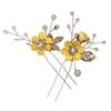 LOORGVEL 2pcs Delicate Cloth Flower Hairpins Elegant Bridal Hair Accessories for Weddings Eye-catching Jewelry for Bridesmaids for Parties Special Occasions Comfortable and Creative Design view 1