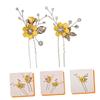 LOORGVEL 2pcs Delicate Cloth Flower Hairpins Elegant Bridal Hair Accessories for Weddings Eye-catching Jewelry for Bridesmaids for Parties Special Occasions Comfortable and Creative Design view 2