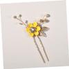 LOORGVEL 2pcs Delicate Cloth Flower Hairpins Elegant Bridal Hair Accessories for Weddings Eye-catching Jewelry for Bridesmaids for Parties Special Occasions Comfortable and Creative Design view 4