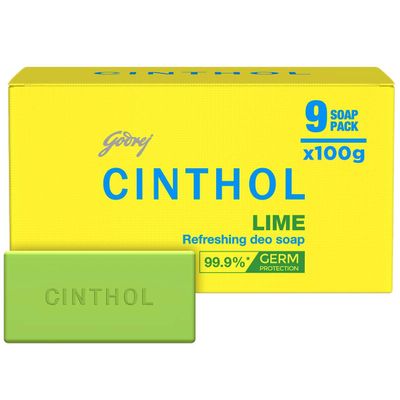 Metrey Herbotech Lime Fresh Bath Soap, 100g, Pack of 9, Suitable for All Skin Types