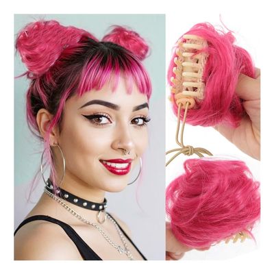Bun, Synthetic Wavy Hair Bun, Claw Clip Ponytail Extension for Women for Women(Light gold)