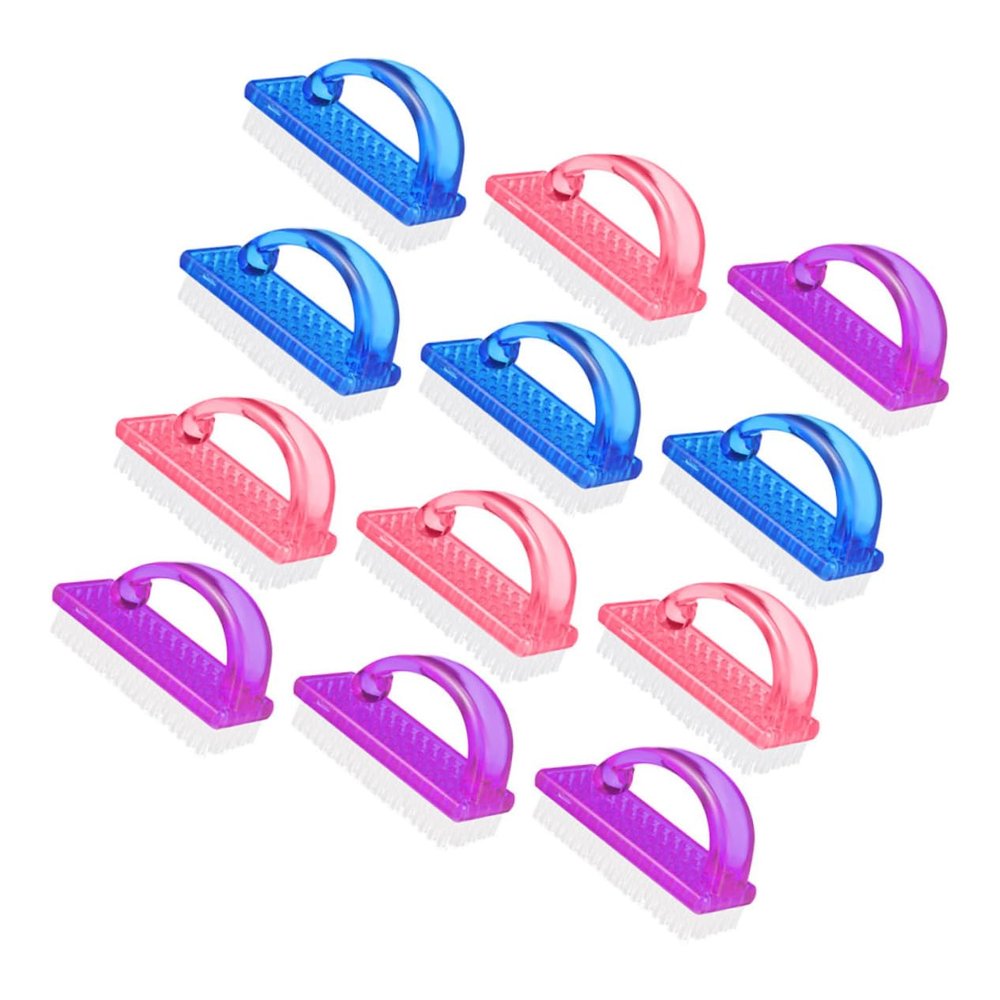 CIYODO 12pcs Ergonomic Fingernail Cleaning Brush Handle Grip for Dust Removal Manicure Tool Kit
