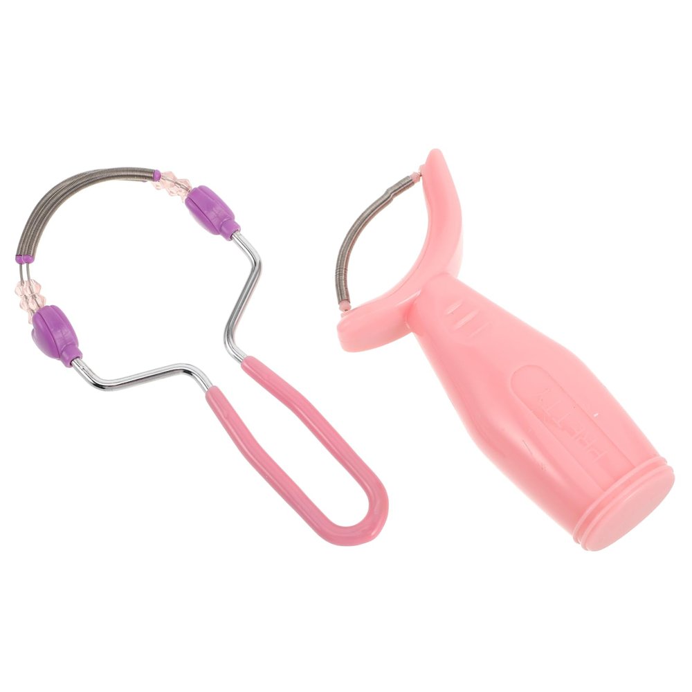 BATHVEVE 2pcs Manual Facial Hair Remover Tool Portable Spring Epilator for Women Sweat Absorption Hair Removal Device for Face and Upper Lip Compact Makeup Removal Tool