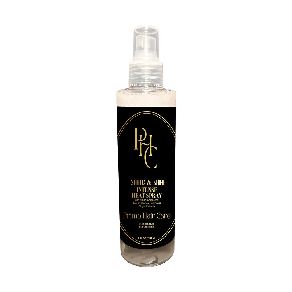 PRIMO HAIR CARE Shield & Shine Intense Heat Spray, 8 FL OZ, Sulfate-Free Heat Protectant with Argan & Acai, Humidity-Resistant