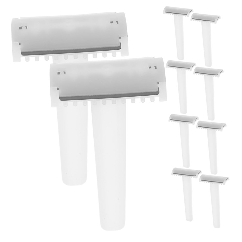 VICASKY 10pcs Disposable Hair Removal Razors for Women Men Double Edge Trimmer for Body Facial Hair Compact Lightweight Design for Daily Use