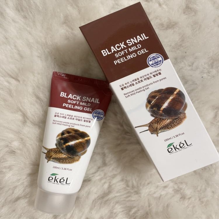 Ekel Black Snail Soft Mild Peeling Gel,6.08 fl oz, Facial Exfoliator/Korea-Beauty/Korea Made