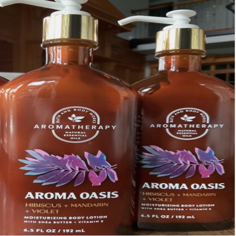 2 Aromatherapy Aroma Oasis Hibiscus Mandarin Violet Moisturizing Bath Body Lotion 6.5 Ounce