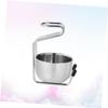 FOMIYES Brush Stand Holder Set Bear Brush Holder Safety Razor Stand Shaving Brush Stainless Steel Bowl Organized Shaving view 3