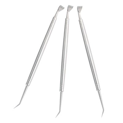 Baluue 3pcs Eyelash Separator Tool Stainless Steel Lash Comb Separator Mascara Fan for Eye Lash Perm