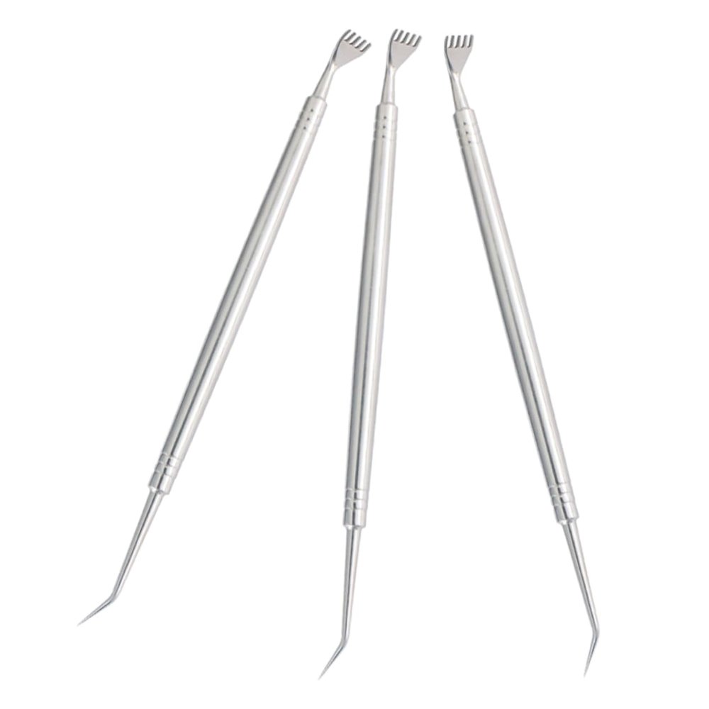 Baluue 3pcs Eyelash Separator Tool Stainless Steel Lash Comb Separator Mascara Fan for Eye Lash Perm