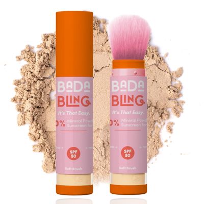 Bada Boom Bada Bling Shimmer Mineral Translucent Sunscreen Powder, Brush on SPF 50 and Sparkles
