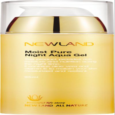 Newland All Nature Moist Pure Night Aqua Gel - 3.21 fl oz /95ml Deep Hydrating Firming Revitalizing Elasticity Skin with Botanical Extracts Korean Skincare