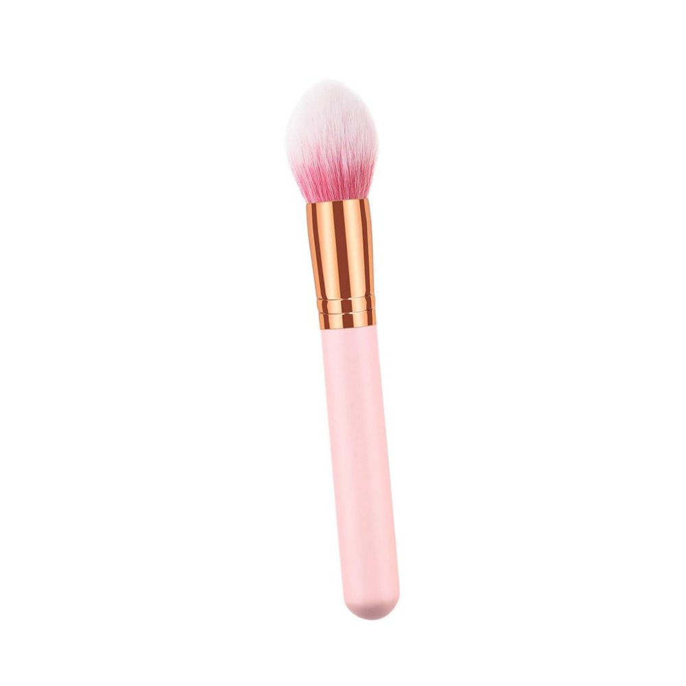 HAKIDZEL 2pcs Dual-ended Makeup Brush Pen Wooden Handle Makeup Brushes Flame Shape Nylon Bristles for Highlighter Daily Use