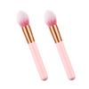 HAKIDZEL 2pcs Dual-ended Makeup Brush Pen Wooden Handle Makeup Brushes Flame Shape Nylon Bristles for Highlighter Daily Use view 2