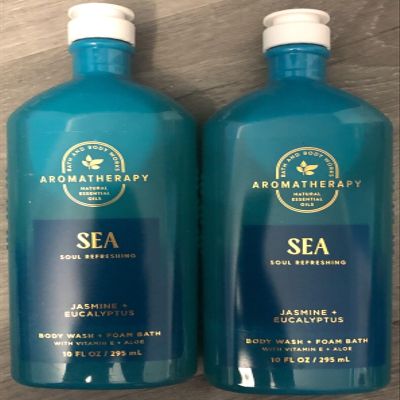 2 bath & body Aromatherapy SEA SOUL REFRESHING JASMINE EUCALYPTUS BODY WASH + FOAM 10 oz