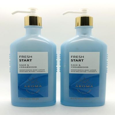 2 Aromatherapy FRESH START SAGE CEDARWOOD Moisturizing Bath & Body Lotion 6.5 Ounce