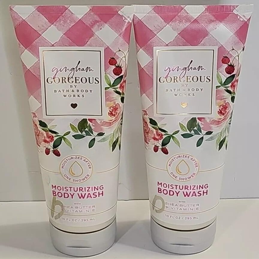 2 GINGHAM GORGEOUS Moisturizing Body Wash Shea Cocoa Butter bath & body 10 fl oz