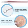 Pimple Popper Tool Kit Blackhead Remover Tools (5 Piece Kit), Professional Stainless Black Head Remover for face, Risk Free Treatment Pimple Extractor with Tweezers view 4